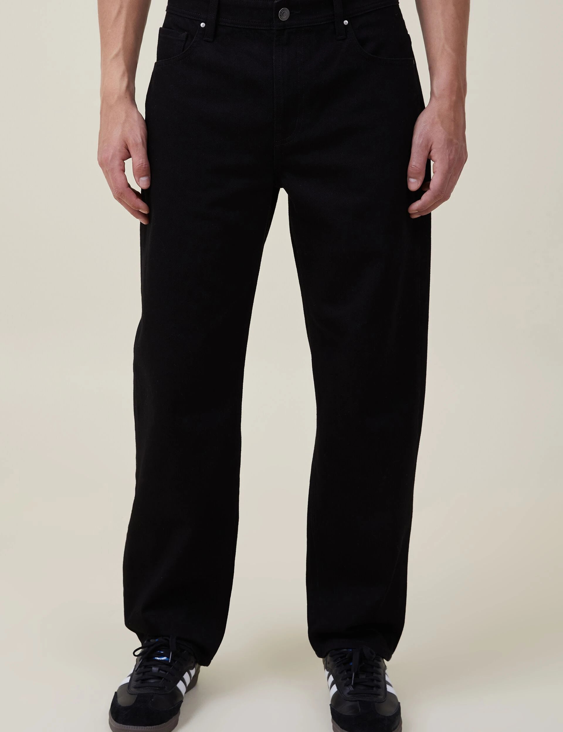 KOTTY Men's Regular Mid Rise Black Jeans