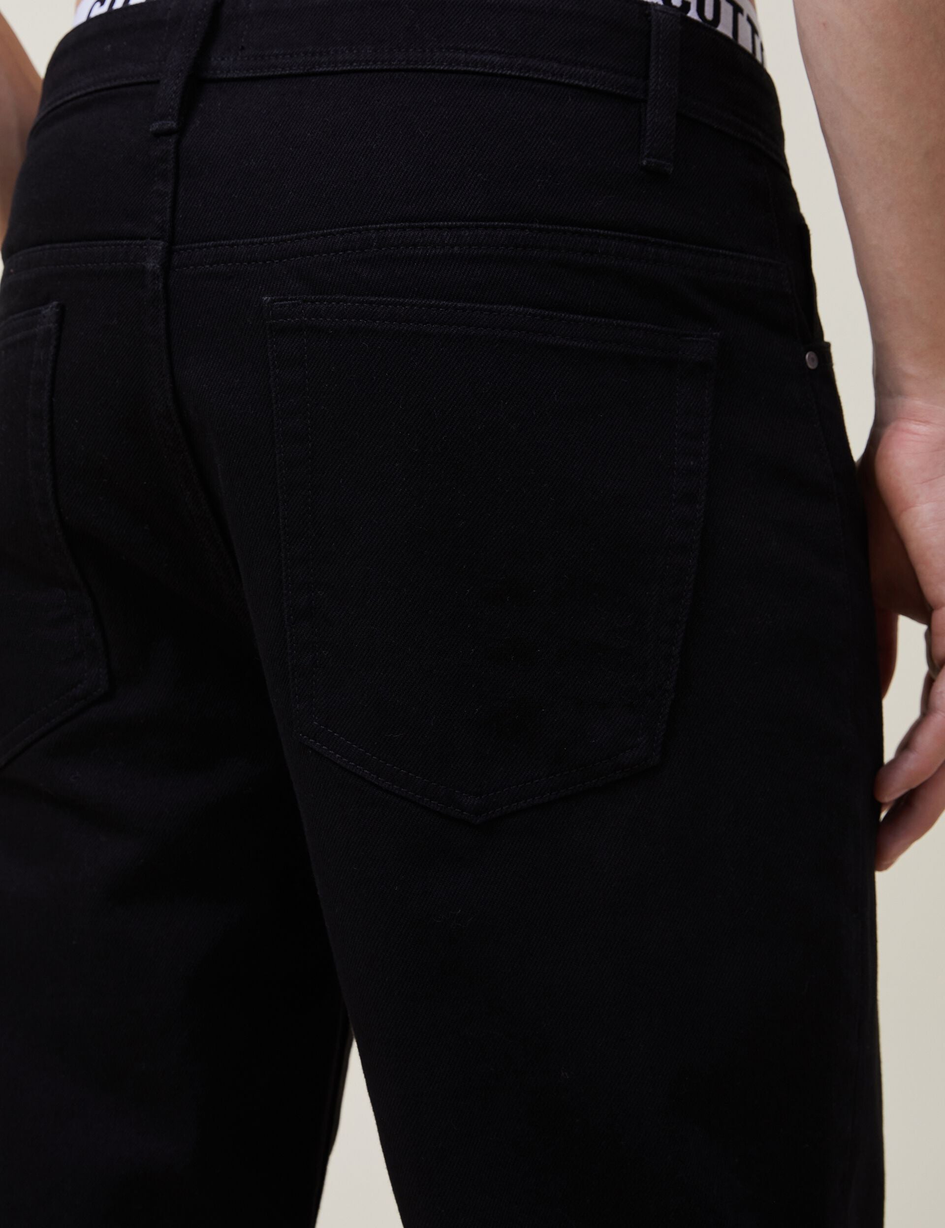 KOTTY Men's Regular Mid Rise Black Jeans