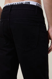 KOTTY Men's Regular Mid Rise Black Jeans