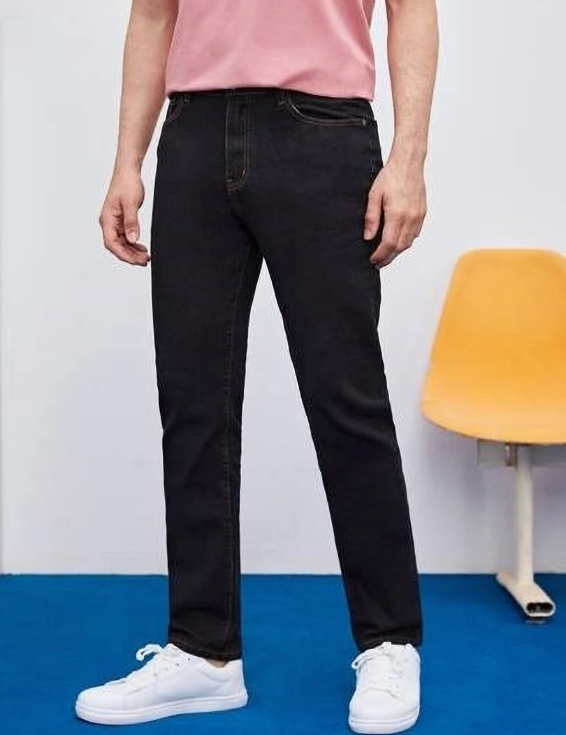 KOTTY Men's Solid Mid Rise Comfortable and Strechable Stylish Jeans