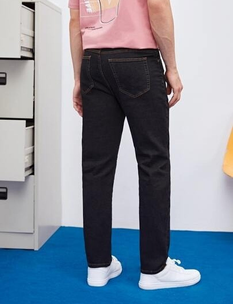 KOTTY Men's Solid Mid Rise Comfortable and Strechable Stylish Jeans
