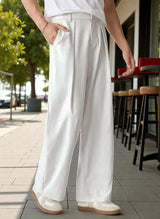 Men Mid-Rise Straight Fit Korean Trousers