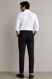 Men's Black Pleated Formal Trousers