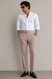 Men's Dusty Pink Tailored Dress Trousers