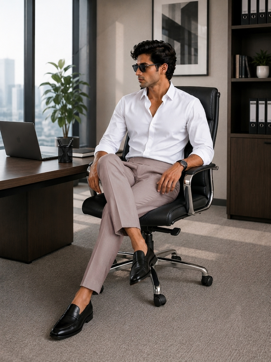 Men's Dusty Pink Tailored Dress Trousers