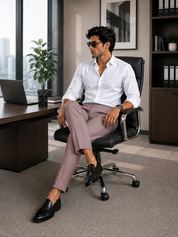 Men's Dusty Pink Tailored Dress Trousers