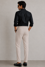 Men's Dark Mauve Pleated Formal Trousers
