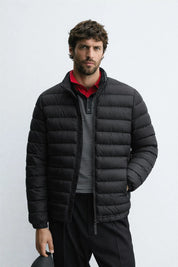 Men's Black Lightweight Quilted Puffer Jacket Winter