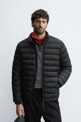 Men's Black Lightweight Quilted Puffer Jacket Winter