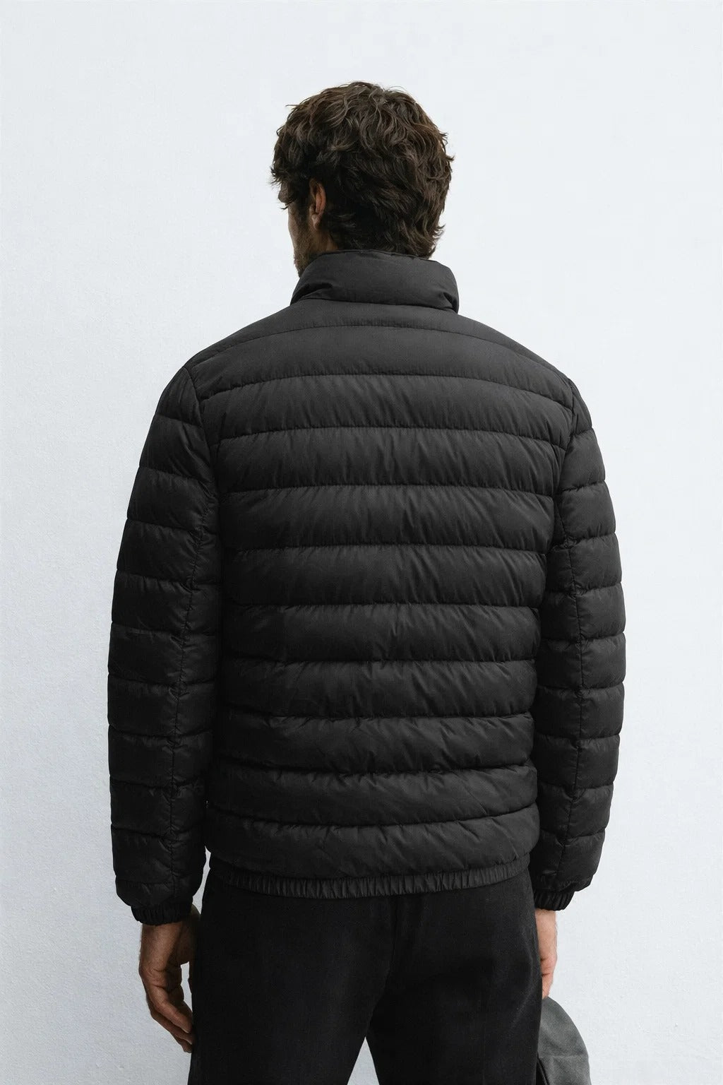 Men's Black Lightweight Quilted Puffer Jacket Winter