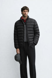Men's Black Lightweight Quilted Puffer Jacket Winter