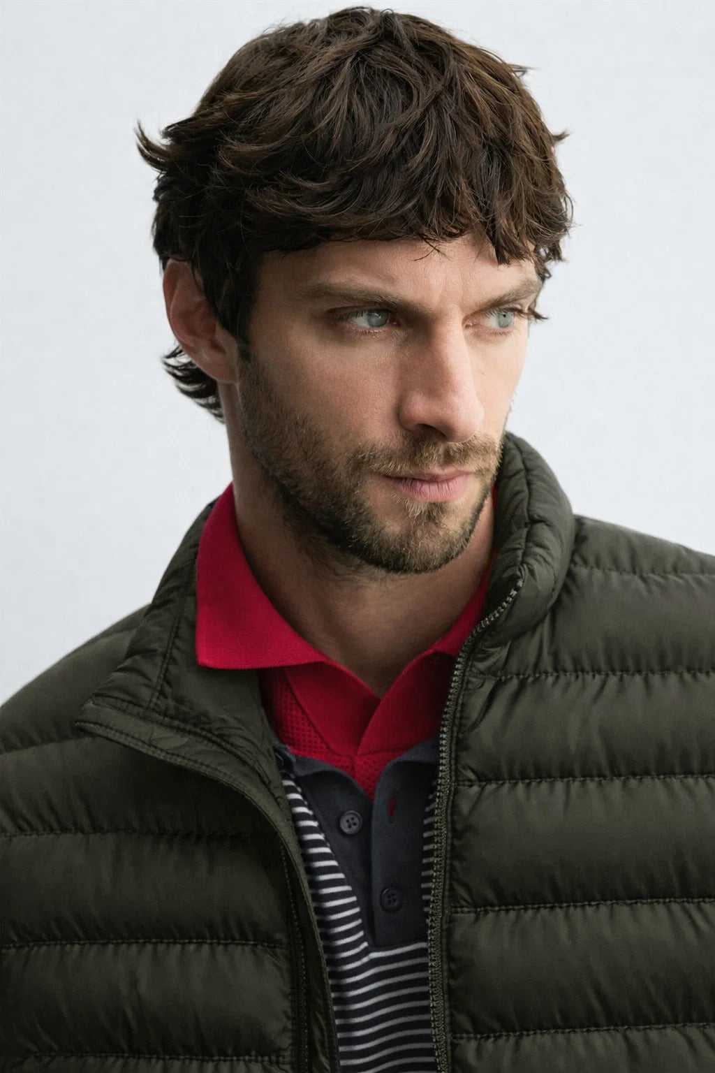 Men's Olive Lightweight Quilted Puffer Jacket Winter