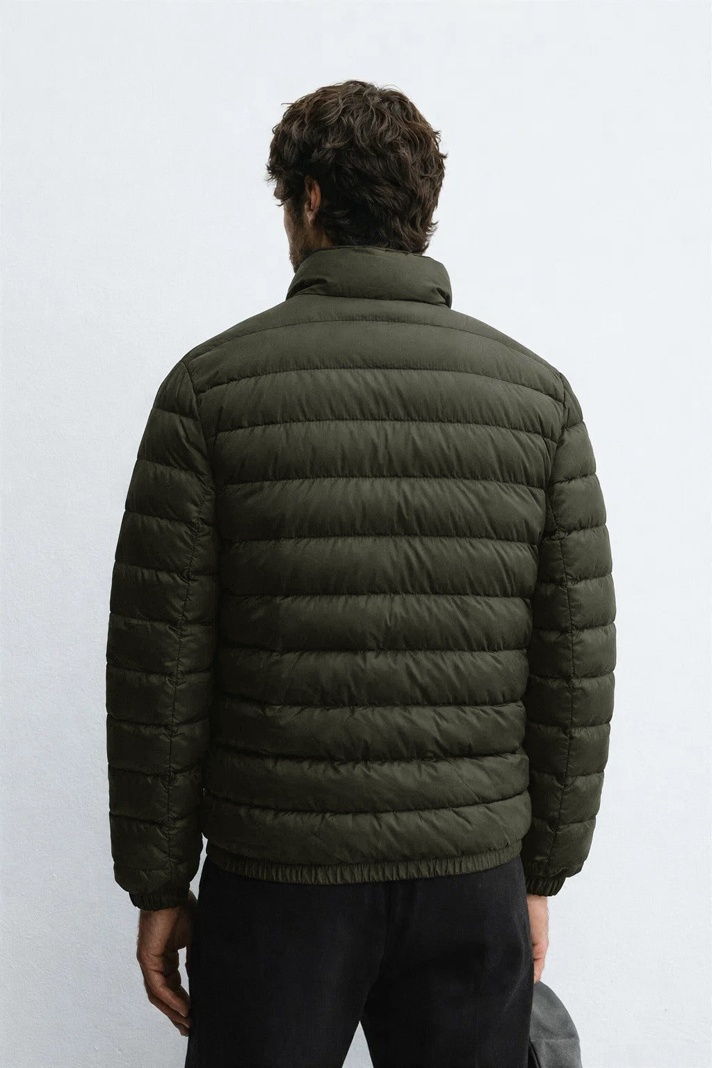 Men's Olive Lightweight Quilted Puffer Jacket Winter