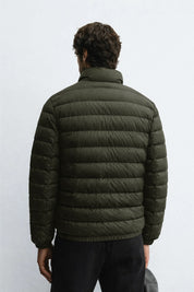 Men's Olive Lightweight Quilted Puffer Jacket Winter