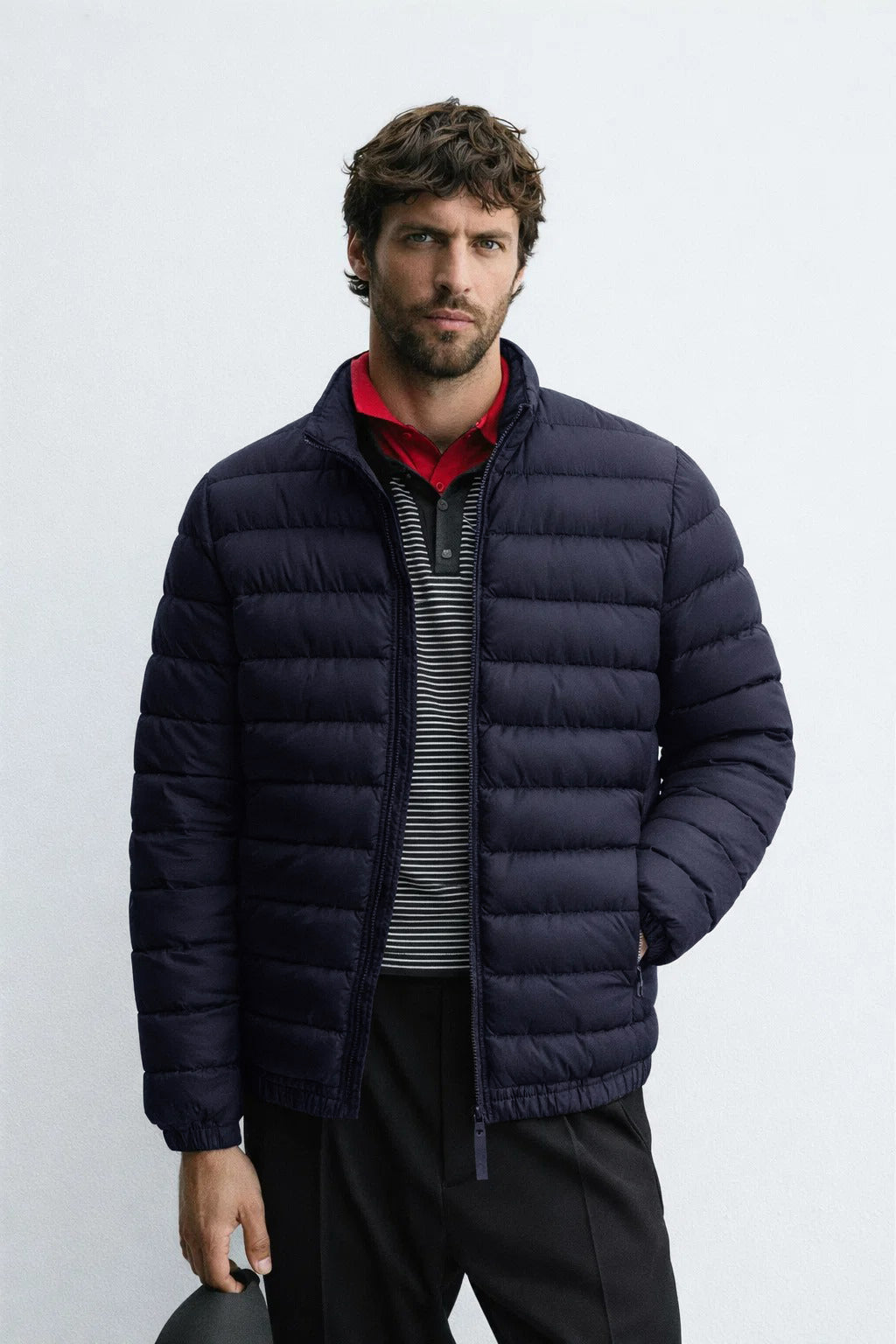 Men's Navy Blue Lightweight Quilted Puffer Jacket
