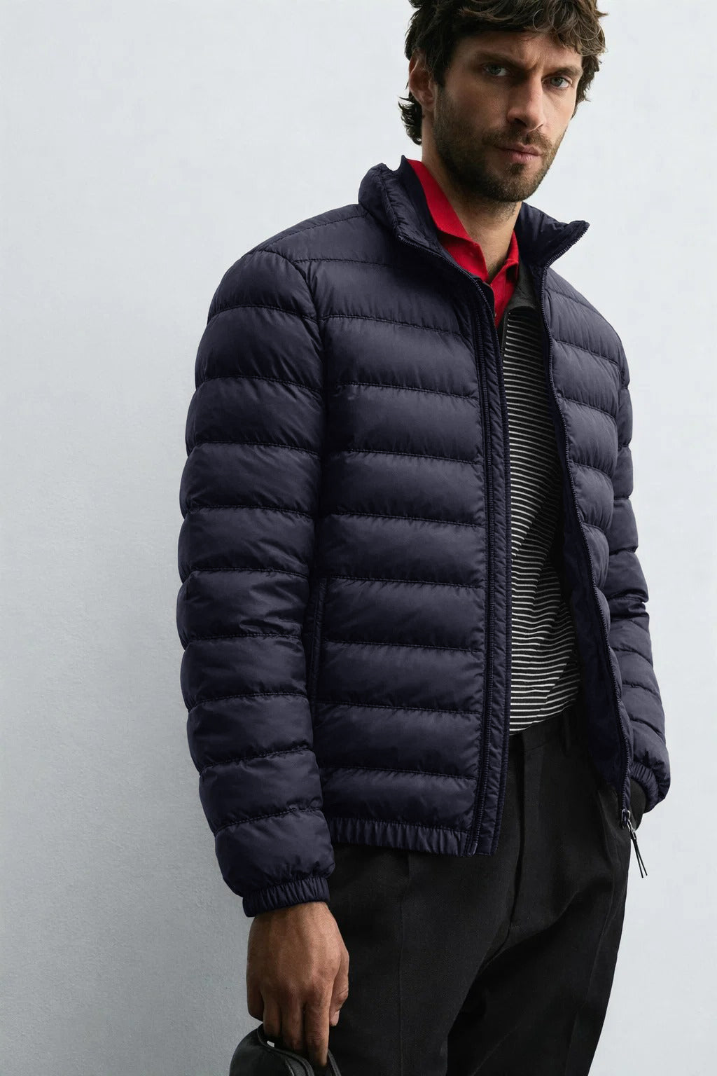 Men's Navy Blue Lightweight Quilted Puffer Jacket