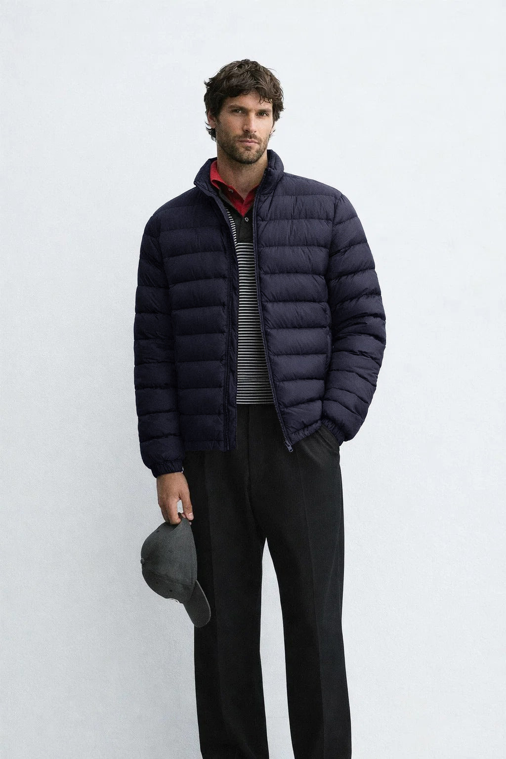 Men's Navy Blue Lightweight Quilted Puffer Jacket