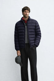 Men's Navy Blue Lightweight Quilted Puffer Jacket