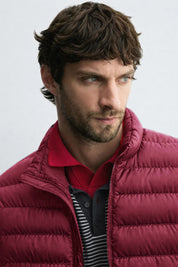Men's Maroon Lightweight Quilted Puffer Jacket Winter