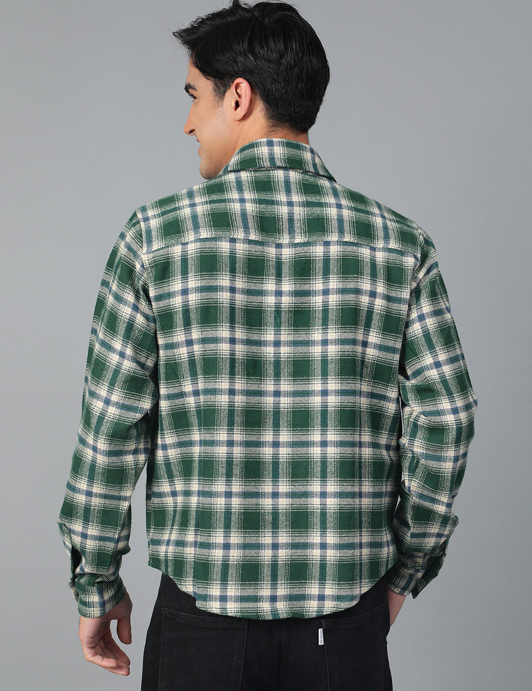 KOTTY Men Checkered Casual White, Blue, Green Shirt 