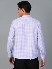 KOTTY Men Printed Casual Purple, White Shirt 