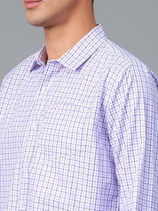 KOTTY Men Printed Casual Purple, White Shirt 
