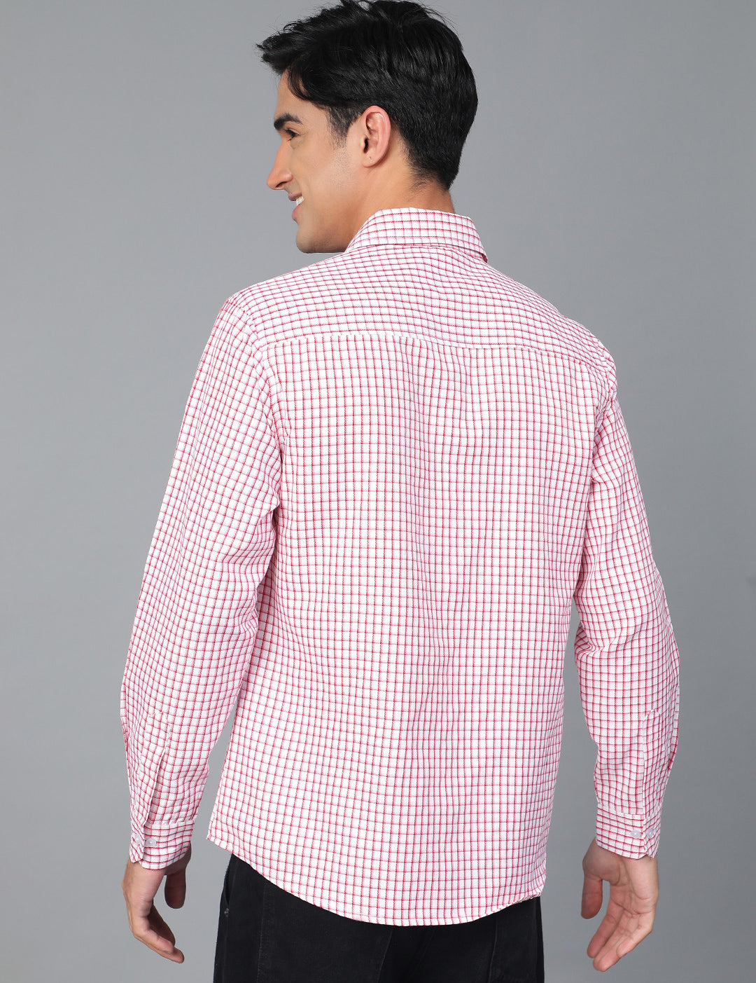 KOTTY Men Checkered Casual White, Red Shirt 