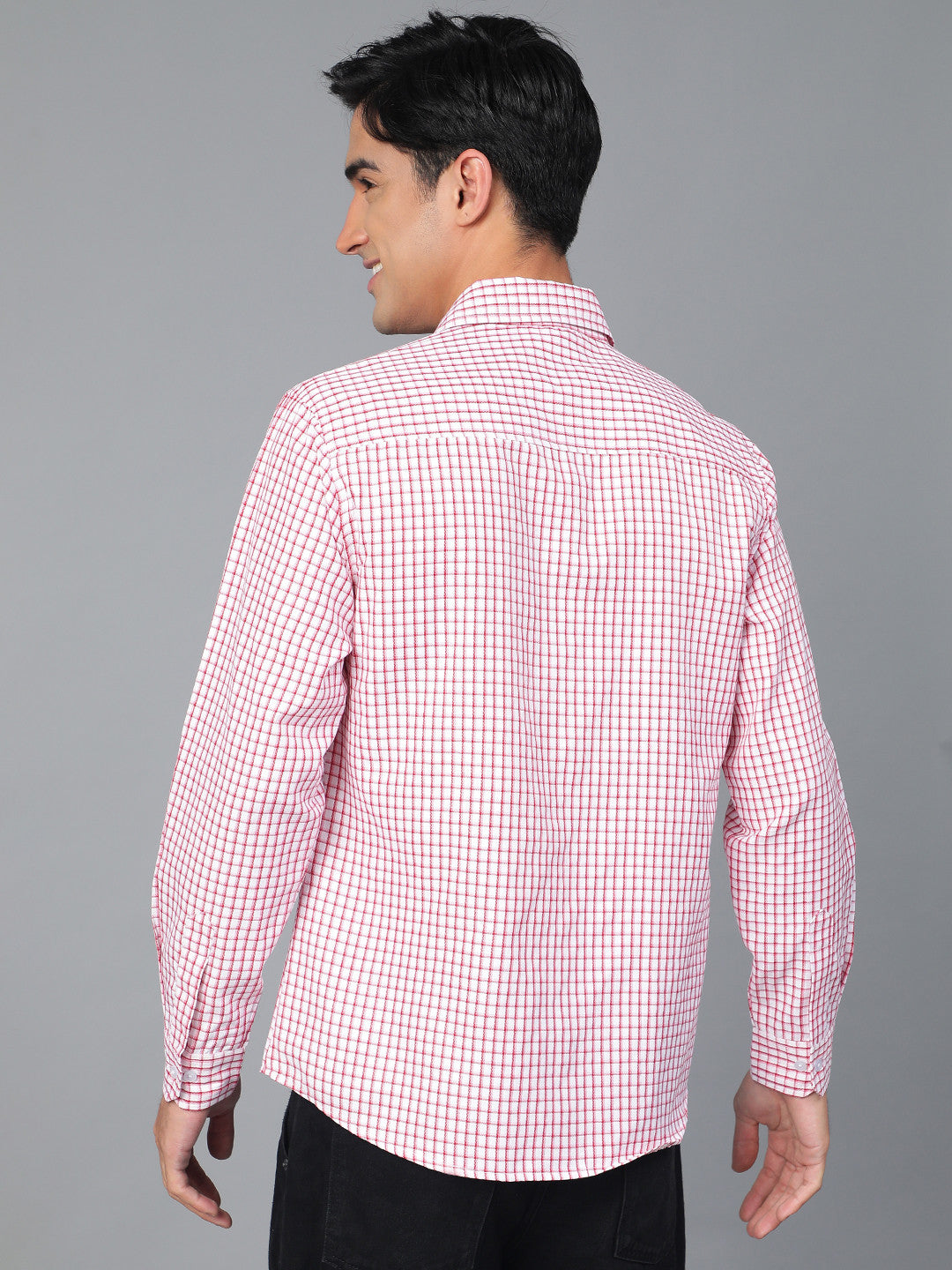 KOTTY Men Checkered Casual White, Red Shirt 