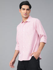 KOTTY Men Checkered Casual White, Red Shirt 