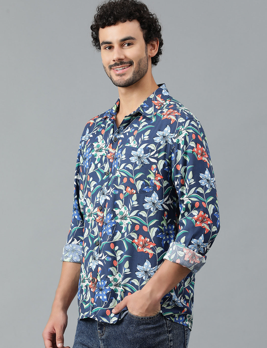 KOTTY Men Printed Casual Multicolor Shirt 