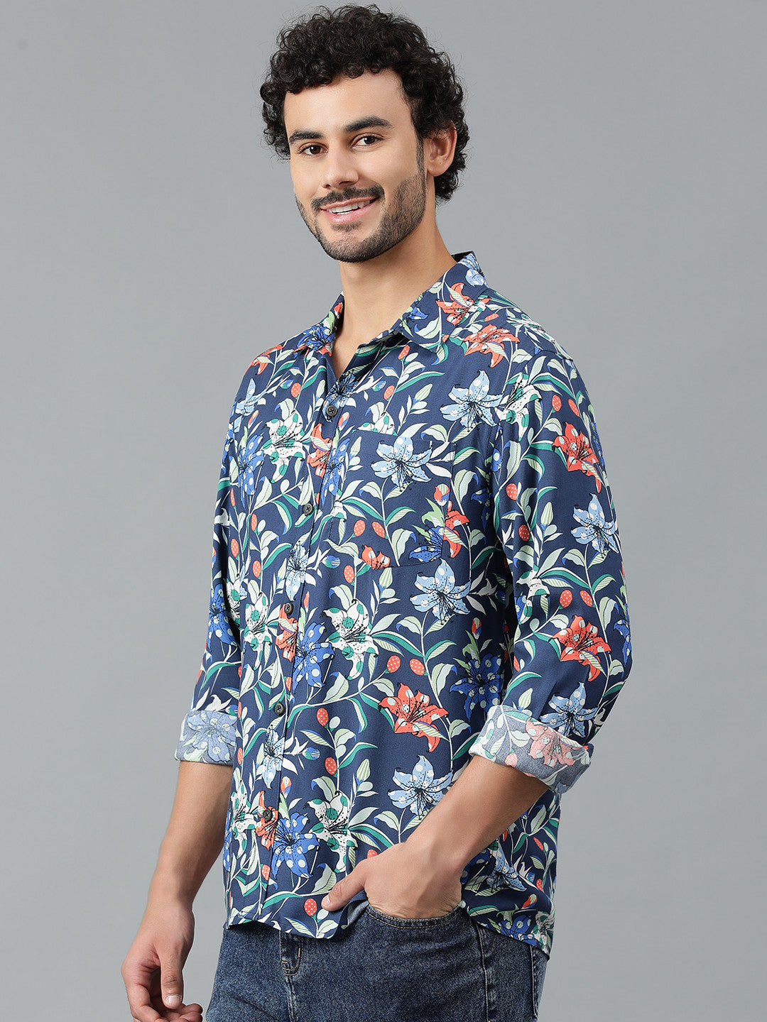 KOTTY Men Printed Casual Multicolor Shirt 