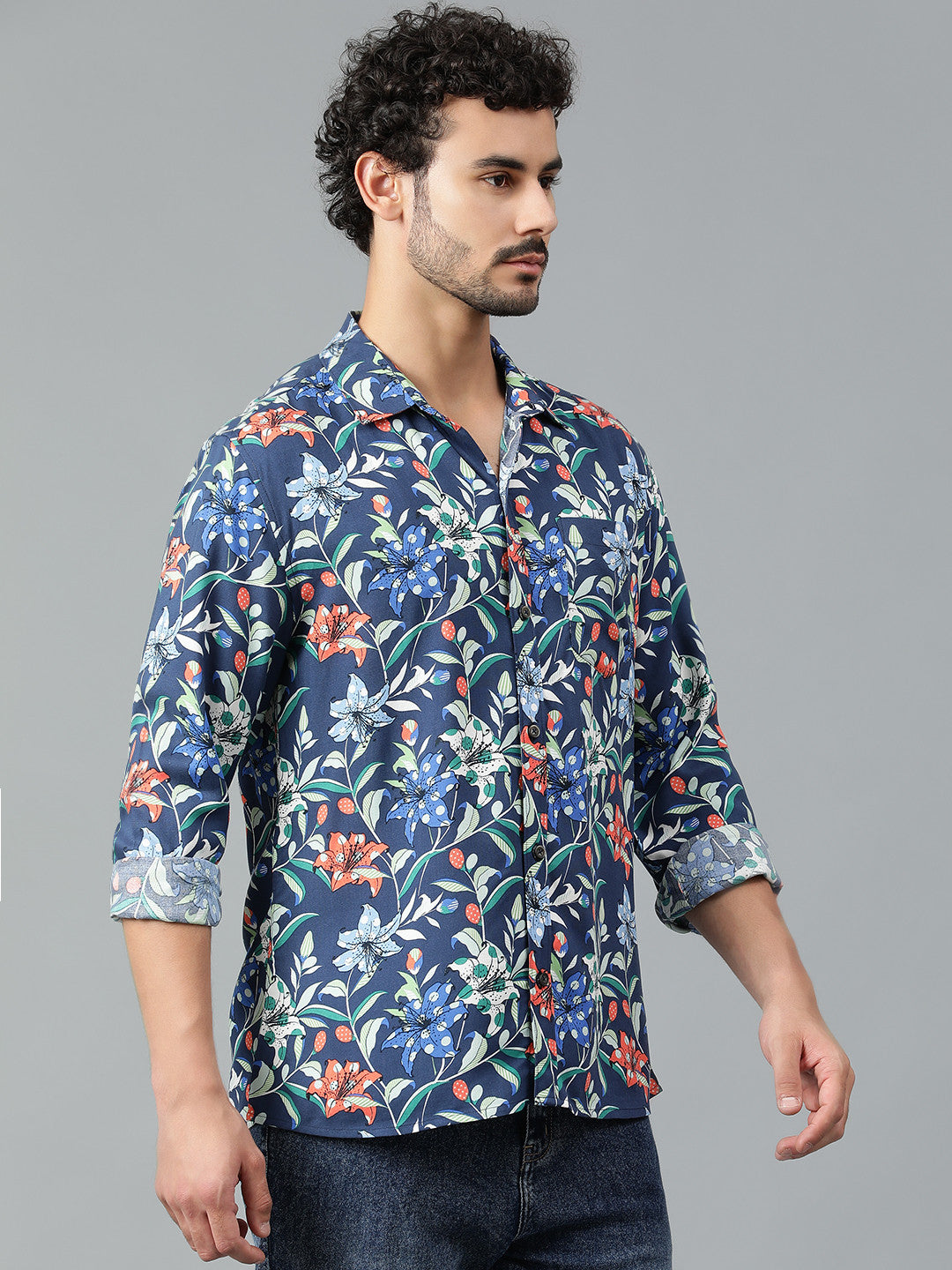 KOTTY Men Printed Casual Multicolor Shirt 