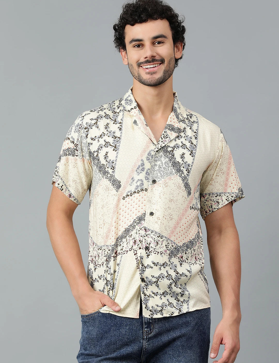 KOTTY Men Printed Casual Multicolor Shirt 