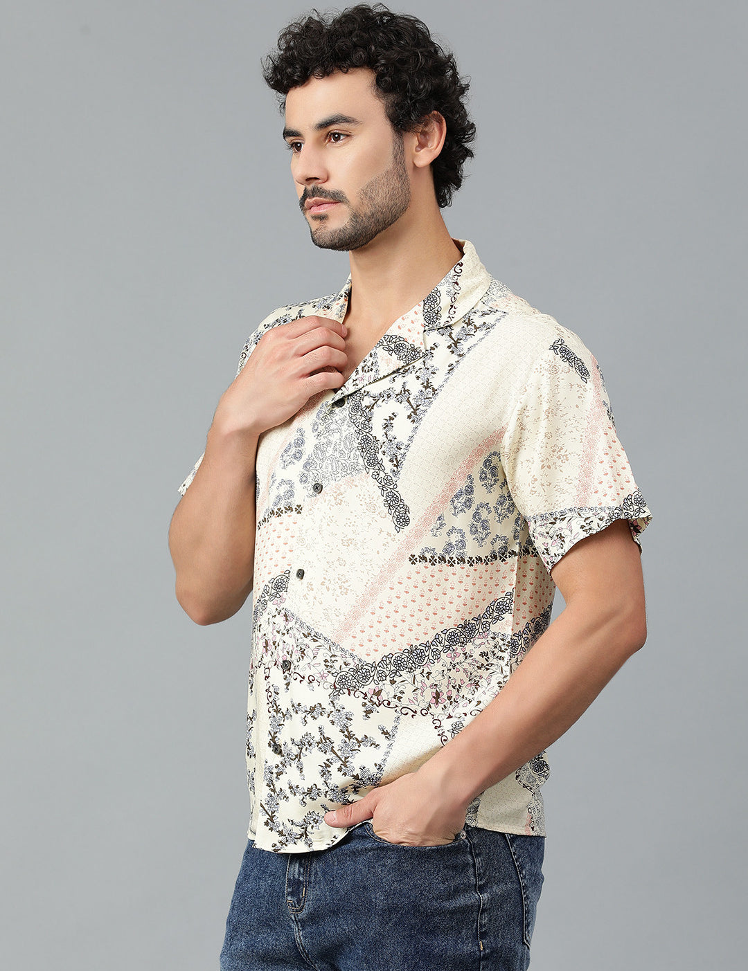 KOTTY Men Printed Casual Multicolor Shirt 