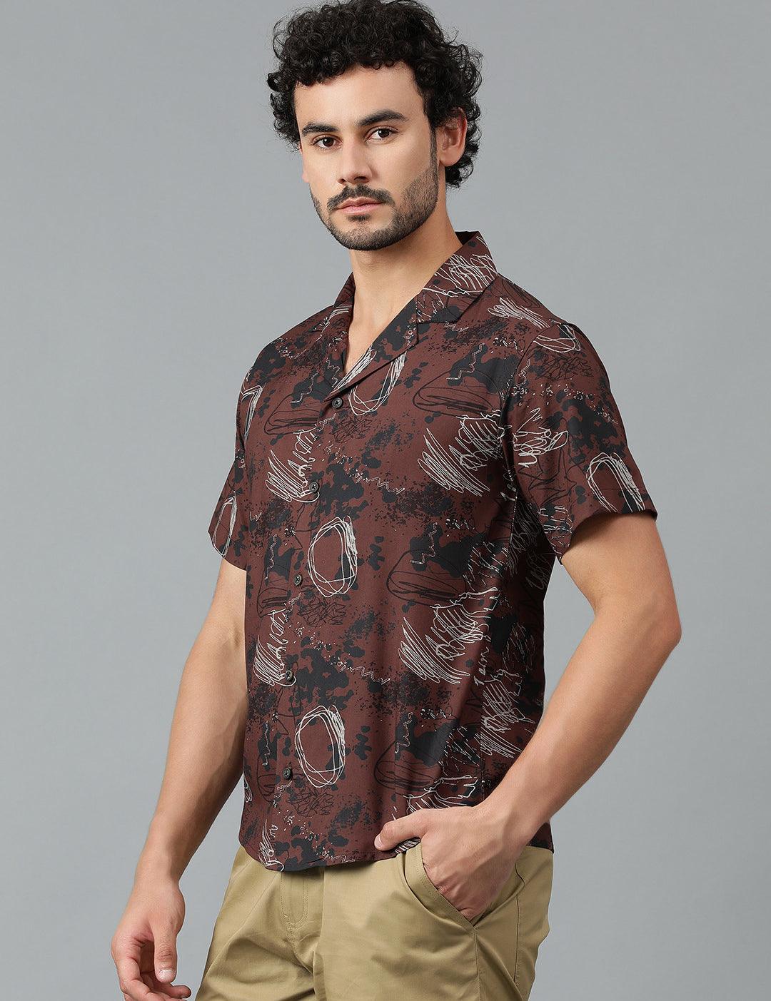 KOTTY Men Printed Casual Multicolor Shirt 