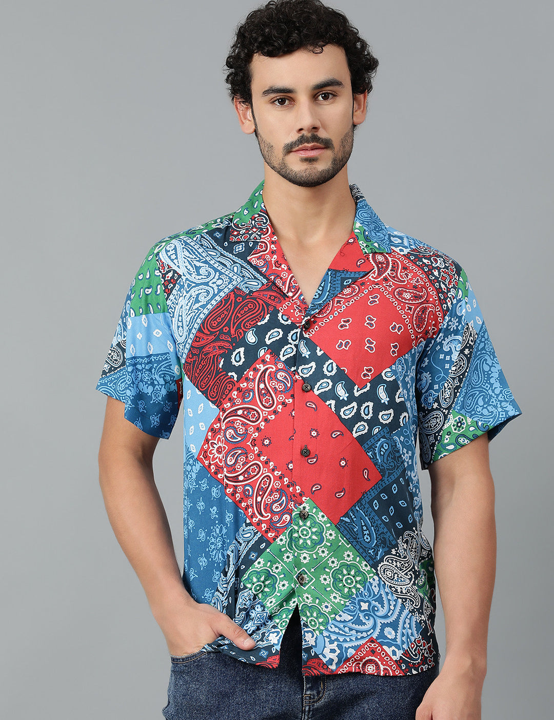 KOTTY Men Printed Casual Multicolor Shirt 