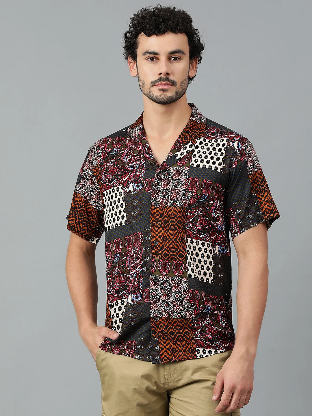 KOTTY Men Printed Casual Multicolor Shirt 
