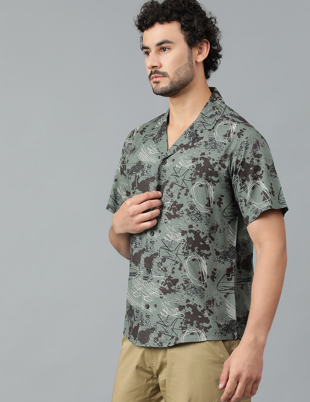 KOTTY Men Printed Casual Multicolor Shirt 