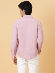 KOTTY Men Solid Casual Pink Shirt 