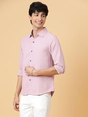 KOTTY Men Solid Casual Pink Shirt 