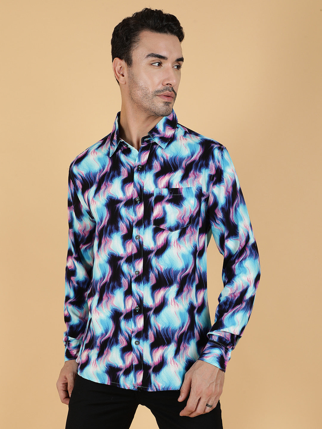 KOTTY Men Printed Casual Multicolor Shirt 