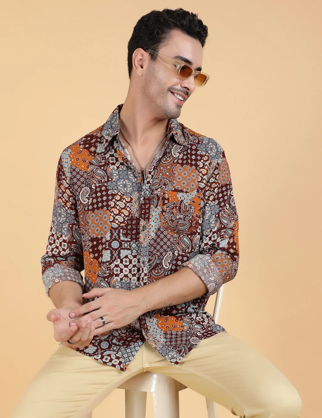KOTTY Men Printed Casual Multicolor Shirt 