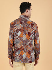 KOTTY Men Printed Casual Multicolor Shirt 
