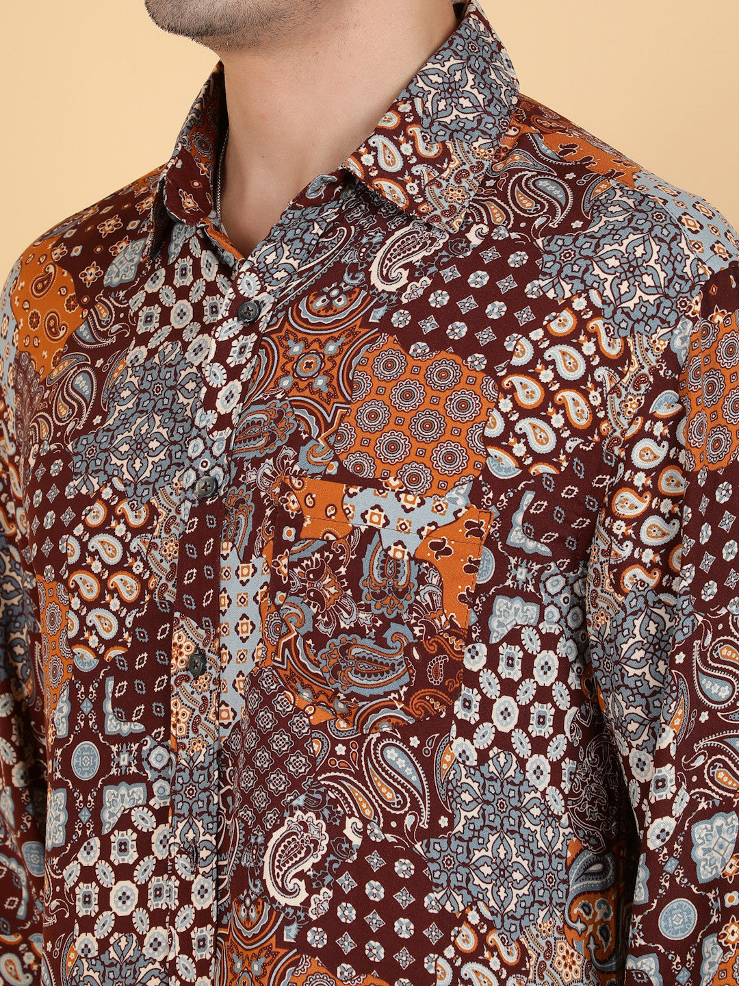 KOTTY Men Printed Casual Multicolor Shirt 