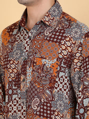 KOTTY Men Printed Casual Multicolor Shirt 
