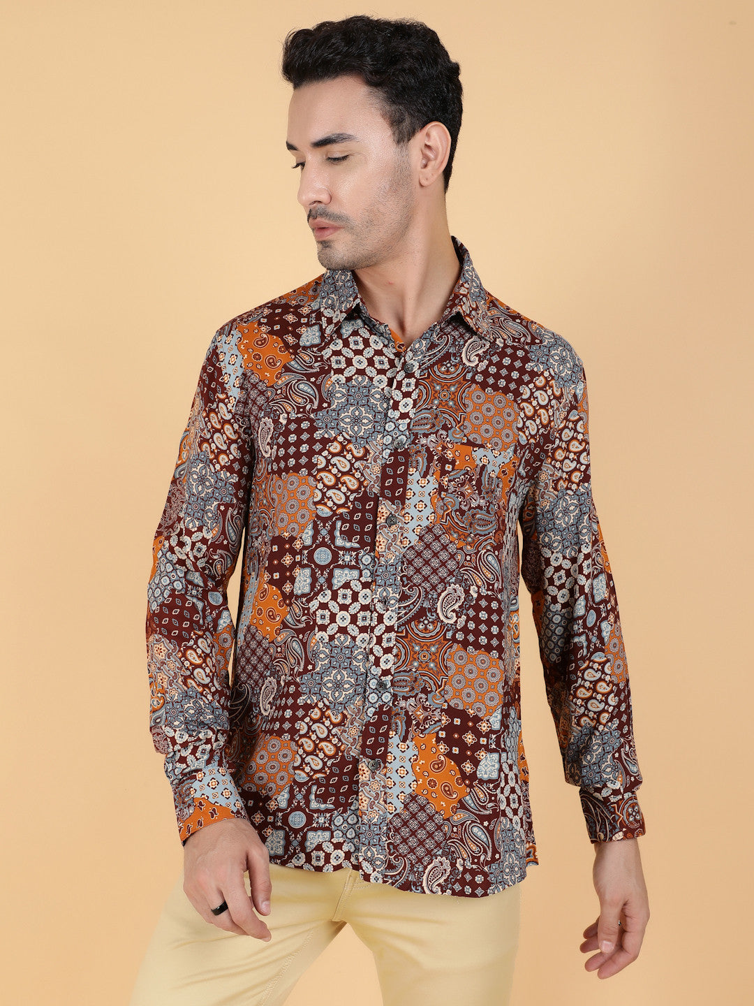 KOTTY Men Printed Casual Multicolor Shirt 
