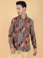 KOTTY Men Printed Casual Multicolor Shirt 