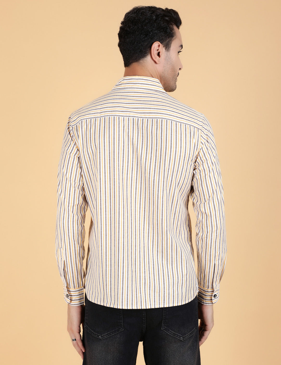 KOTTY Men Printed Casual Beige Shirt 