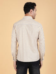 KOTTY Men Printed Casual Beige Shirt 