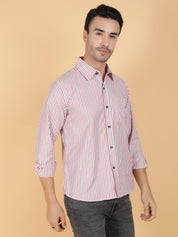 KOTTY Men Printed Casual Grey, Pink, White Shirt 